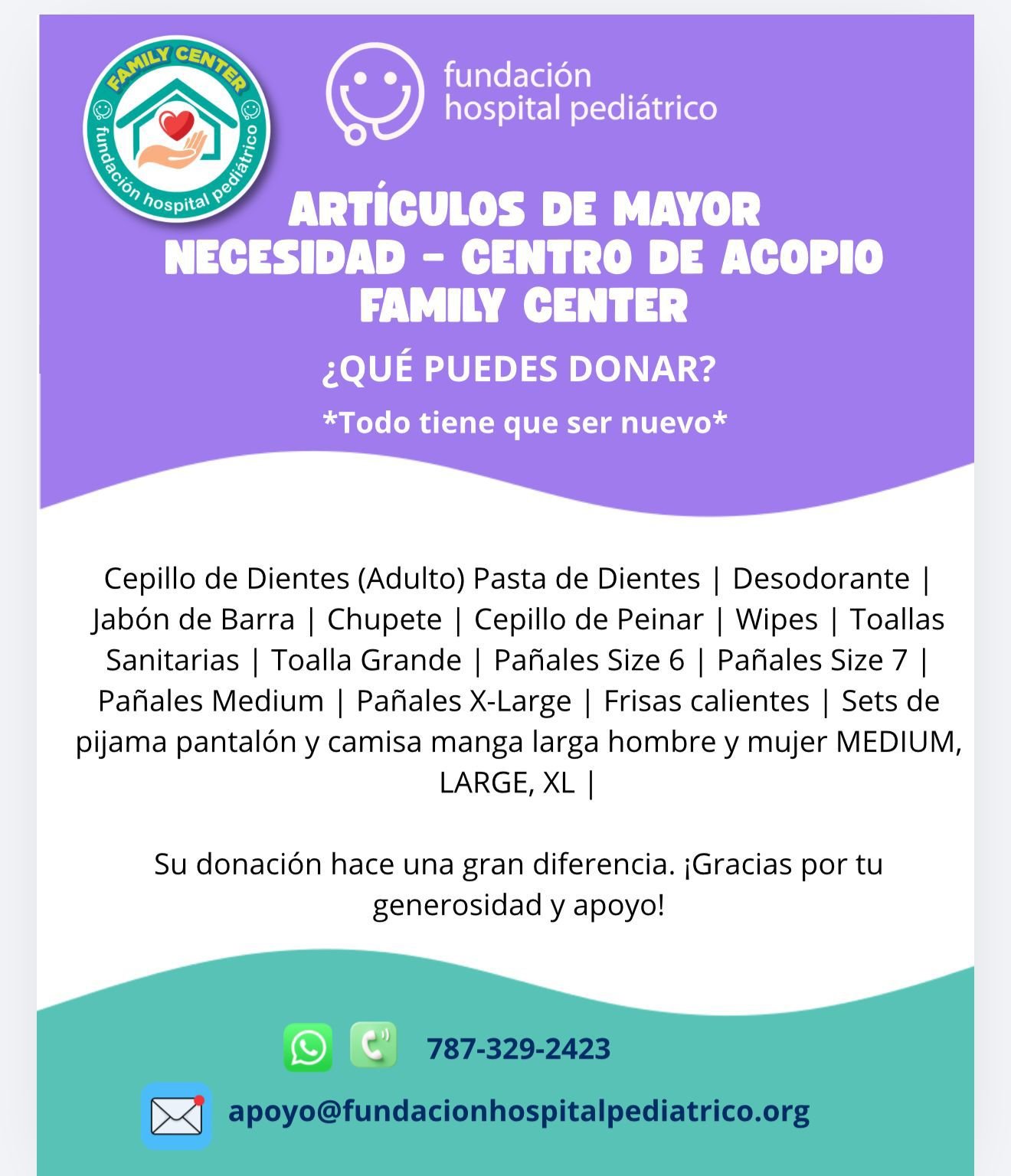 Puerto Rico Mission Items Needed